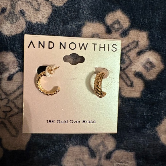 AND NOW THIS Gold Hoop Earrings - Picture 1 of 3